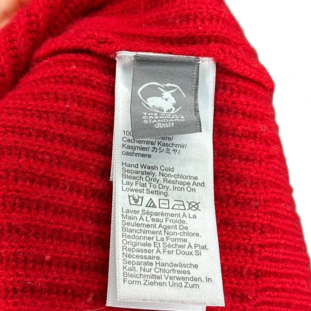 J. CREW Red 100% Cashmere Ribbed Crew Neck Sweater Size‎ Medium